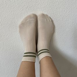 Short White Striped Sporty Socks