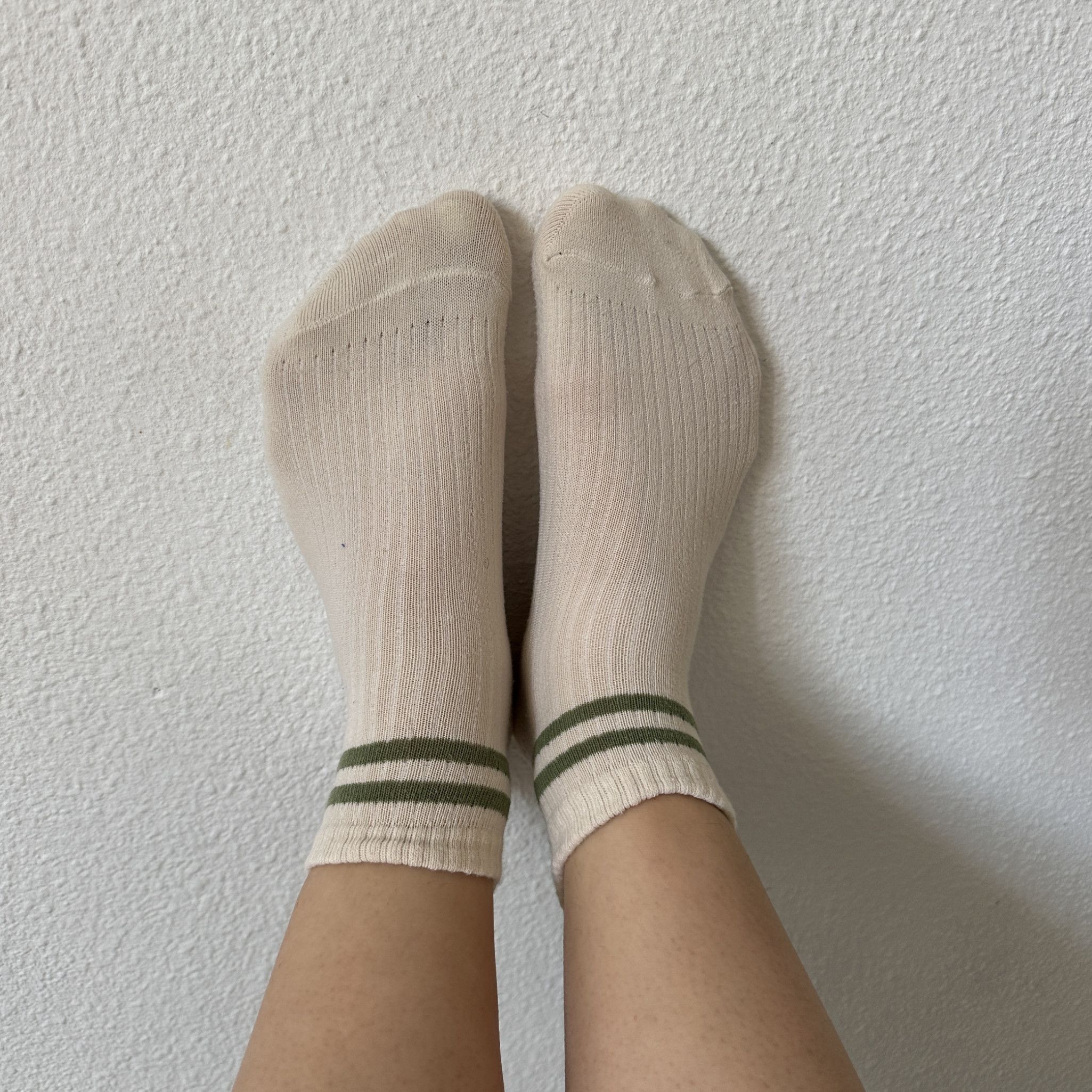 Short White Striped Sporty Socks