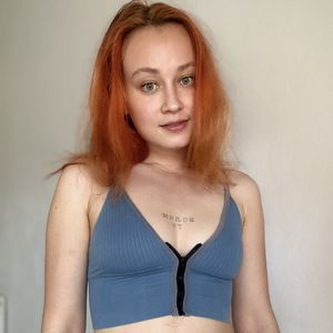 Sporty Blue Bra With Zip