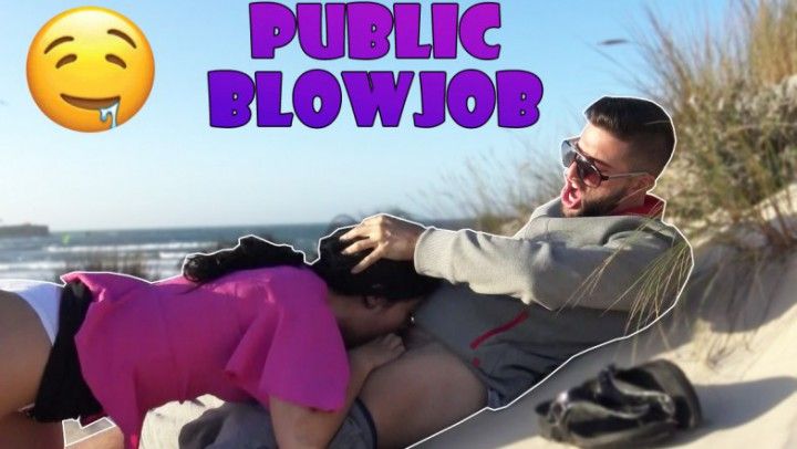 PUBLIC BLOWJOB on the BEACH