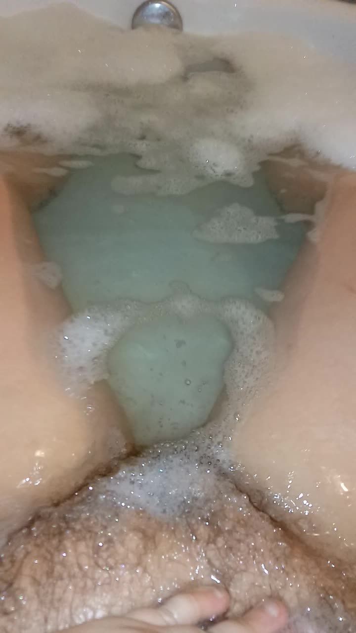 Soapy feet hairy legs pussy play POV