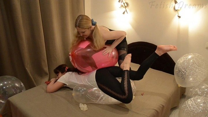 Katya And Nathalie Masspopping Balloons