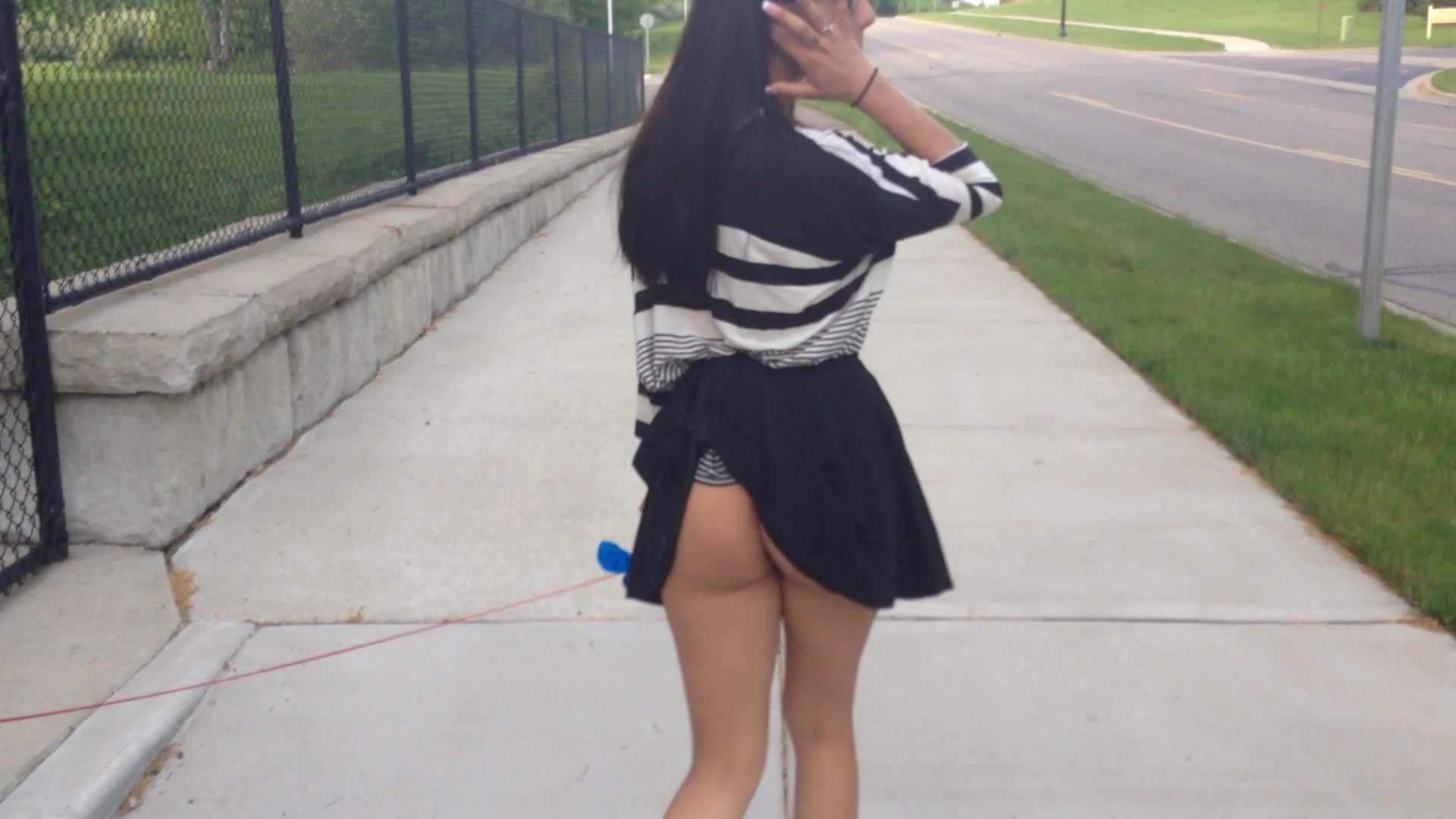 Public walk with buttplug!