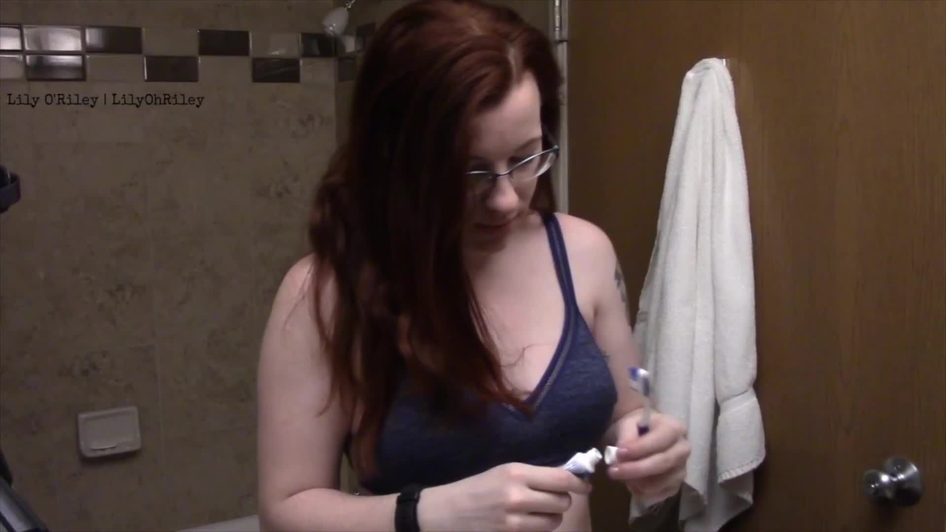 Shirtless Toothbrushing