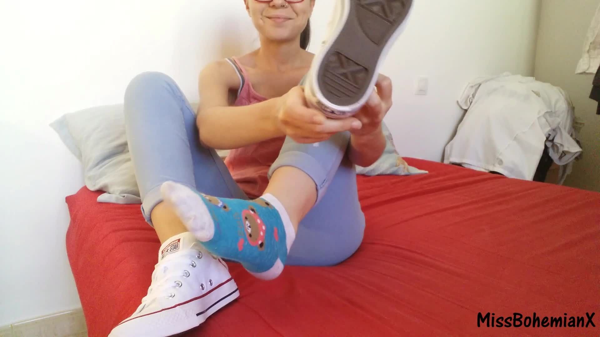 New Converse Sneakers and Tight Jeans