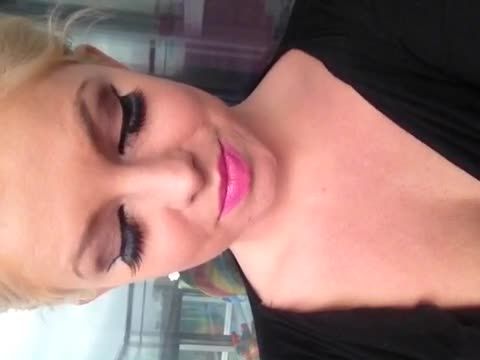 Hot pink lips smoking fetish