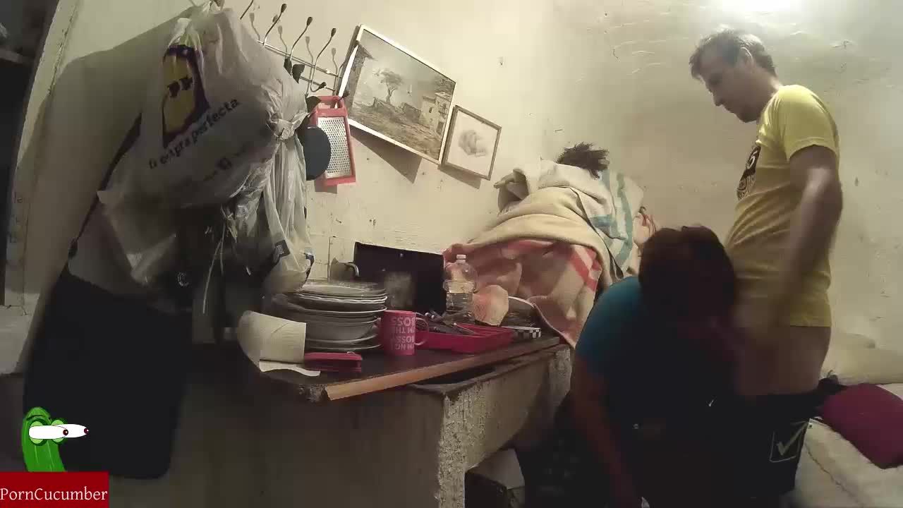 Blowjob, cum and sex in the trash