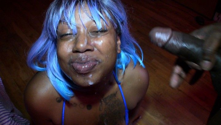 EBONY DEEPTHROAT GAG BBW BBC FACIAL