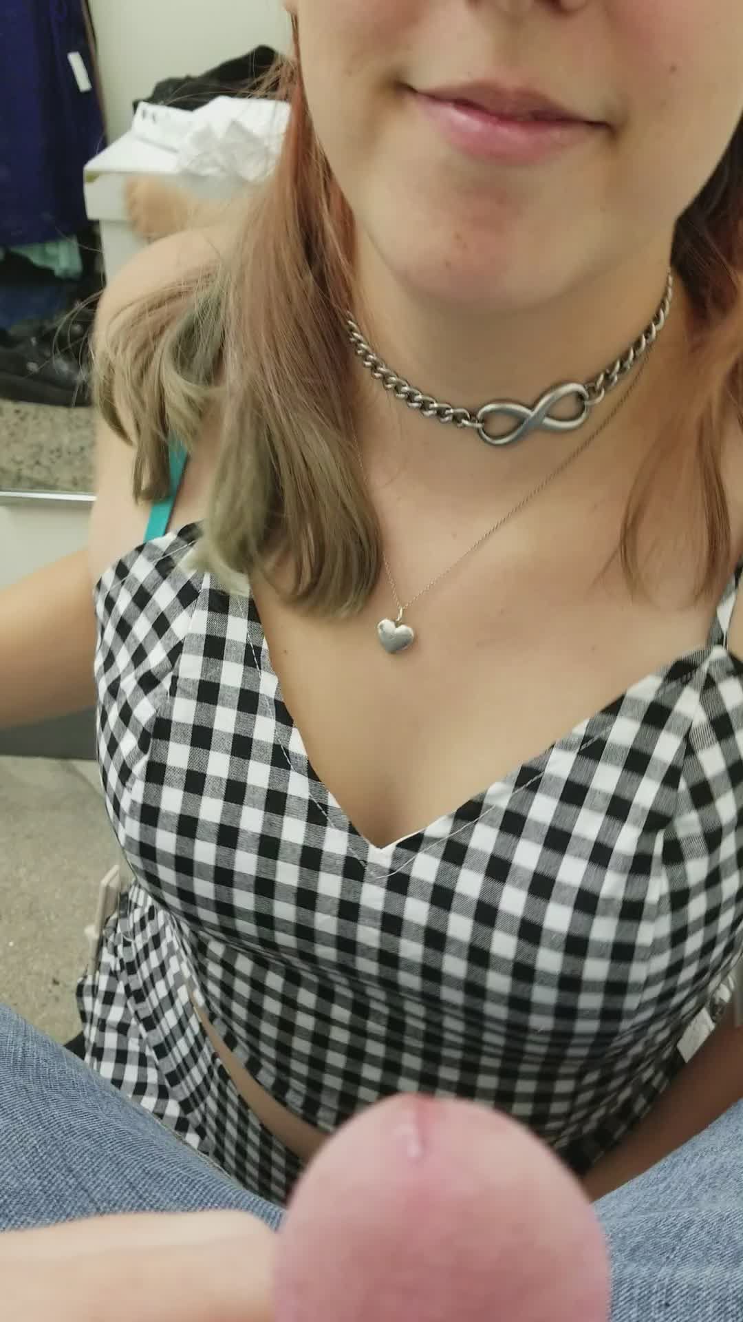 Public Dressing Room Blowjob