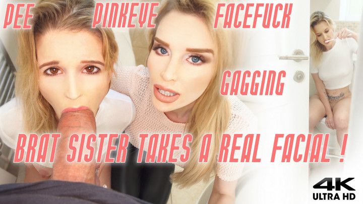 Boy Girl Facial &amp; BJ for Peeing step-Sister