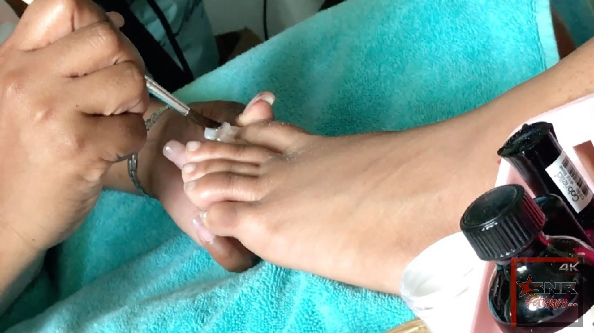 Homemade getting my toe nails done Nina Rivera