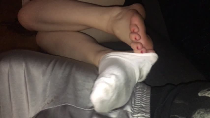 Candid Footplay Before Footjob HD