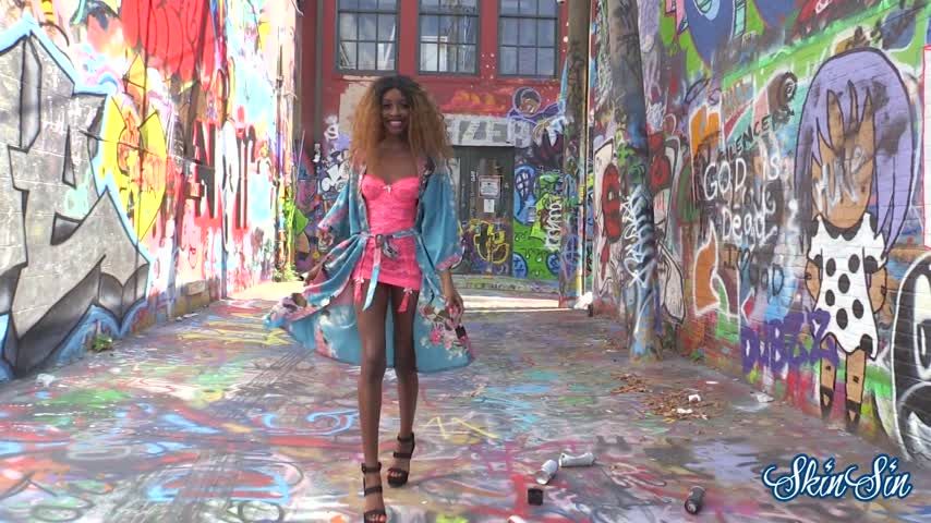 Public Lingerie Surrounded By Graffiti