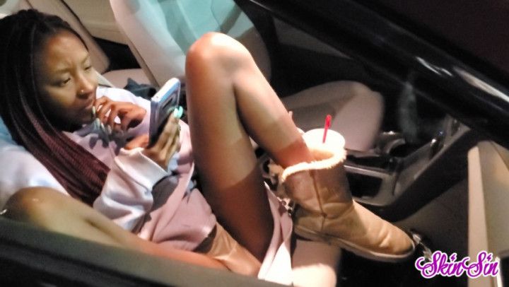 Sitting In The Car Upskirt Voyeur