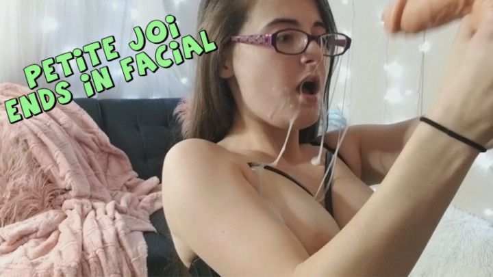 Petite JOI ends in facial