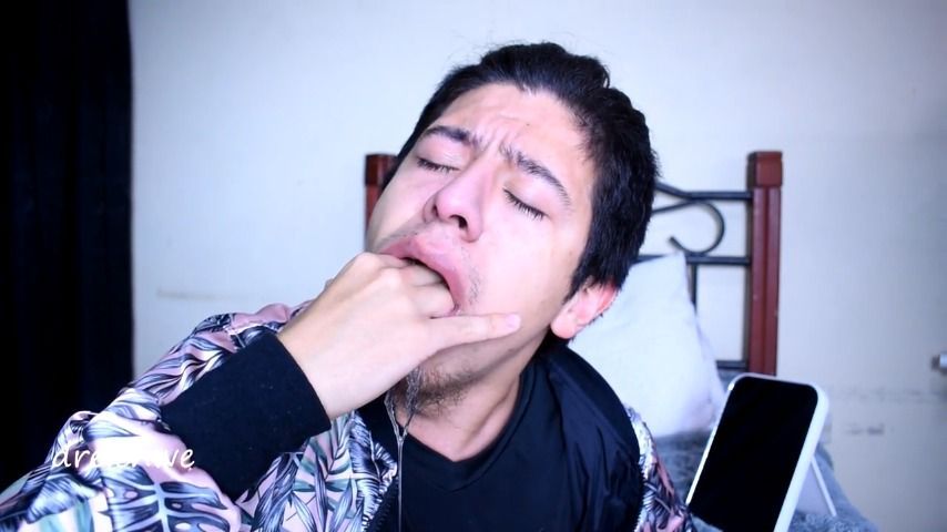 Finger gagging with saliva