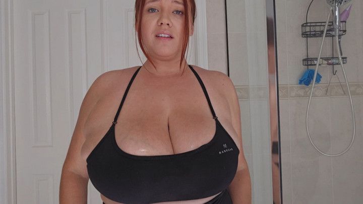 Sweaty Stinky Girl with Big Smelly Boobs Needs a Shower