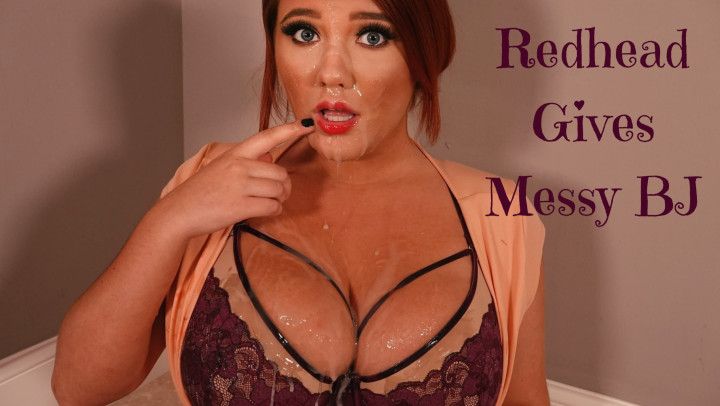 Redhead Gives Messy BJ