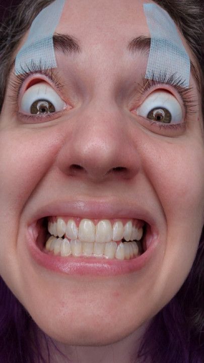 Crazy Face Eyes Taped Open