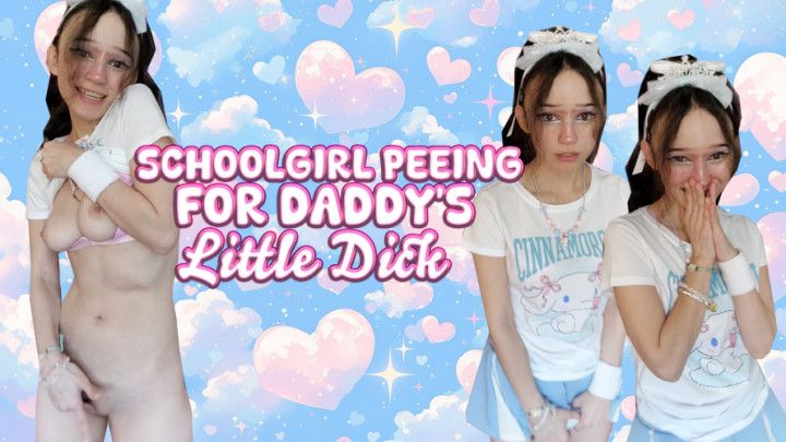 Schoolgirl Peeing For step-Daddy's Little Dick