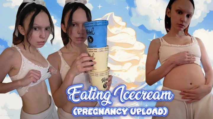 Eating TUBS OF ICECREAM For step-Daddy: Pregnancy Upload