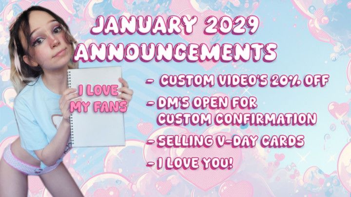 CUSTOM SALE JAN 2025 // Other Announcements