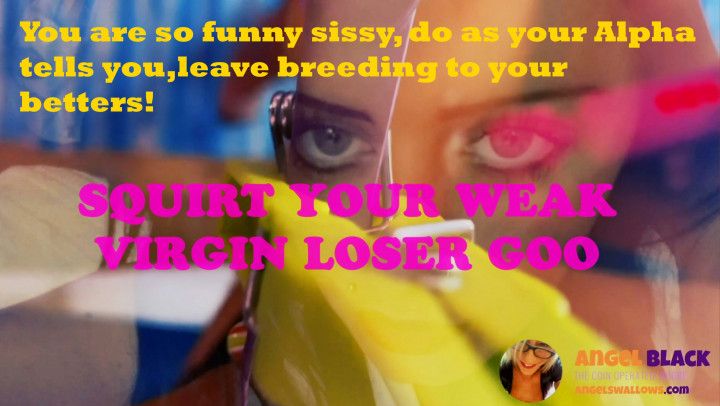 Loser spills weak goo for mistress Roxy