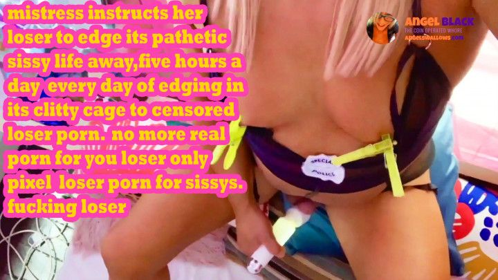 Sissy's sissycums to censored loser porn