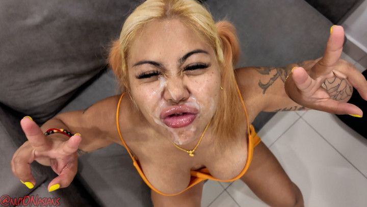 Blonde Sucking for Cum on the Casting Couch