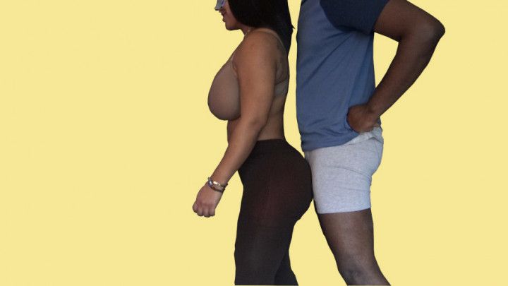 Big booty grinding in see thru leggings