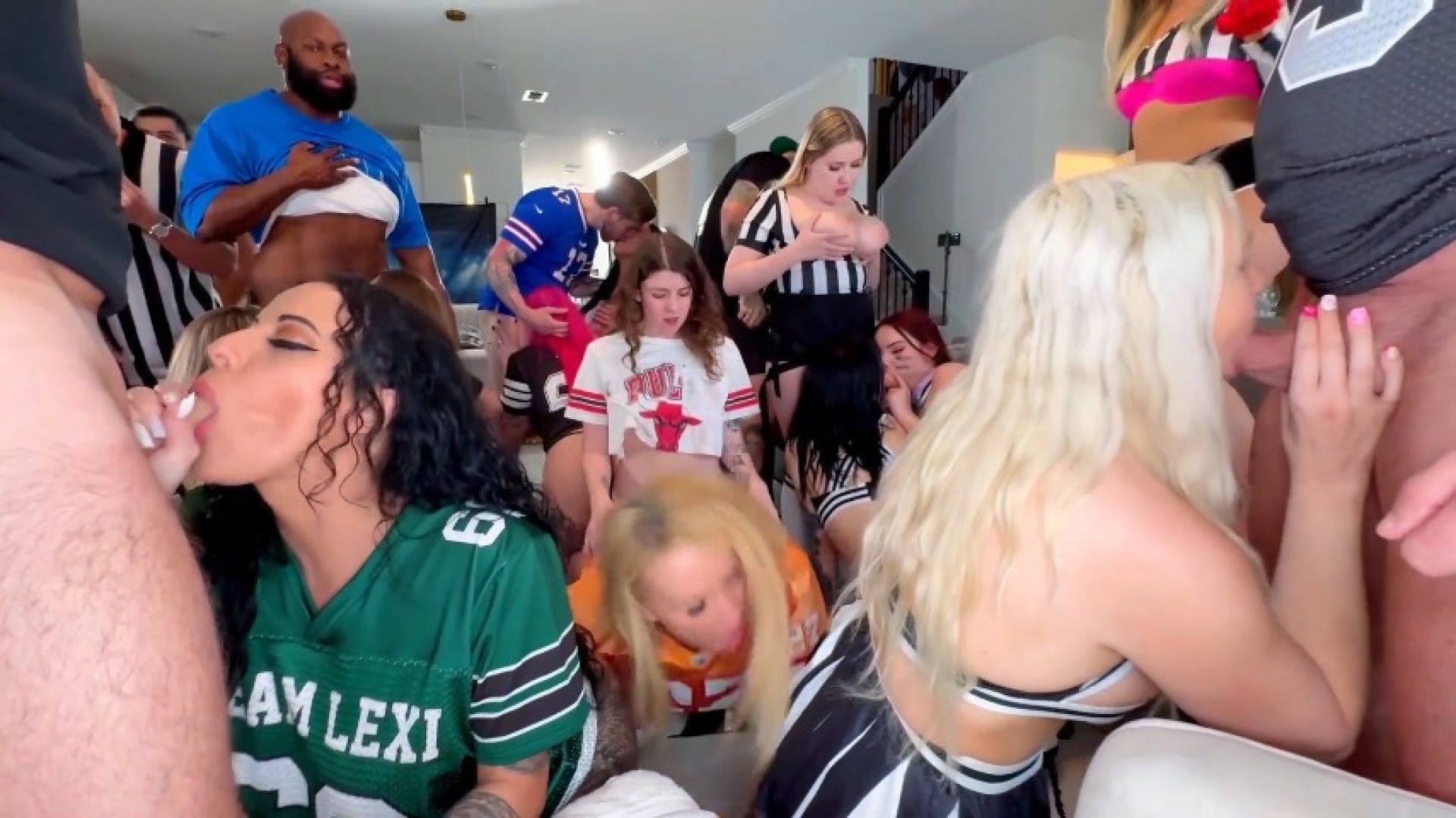 25 Person Super Bowl ORGY Fuck Fest