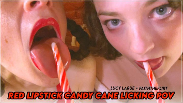 Red Lipstick Candy Cane Licking POV with FaiththeFlirt