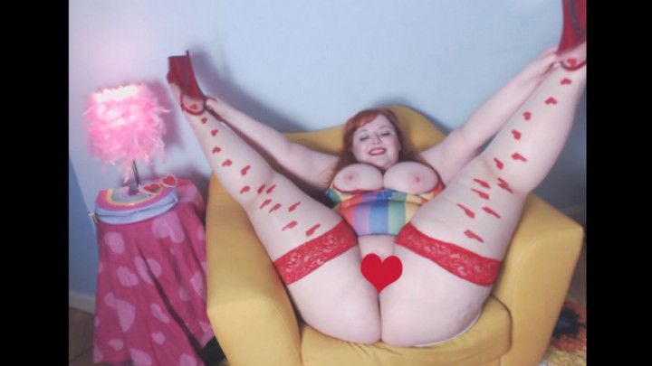 Redhead BBW Legs Spread Pussy Play