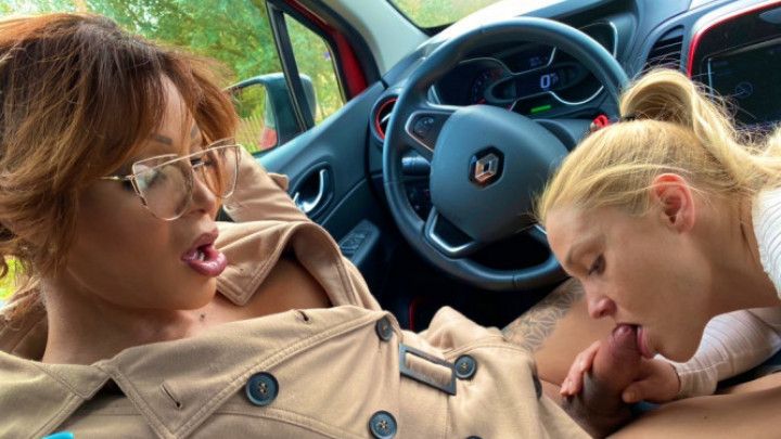 my horny friend sucking while driving