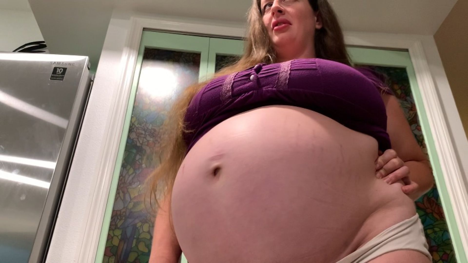 Pregnant step-Mom Burps in Your Face