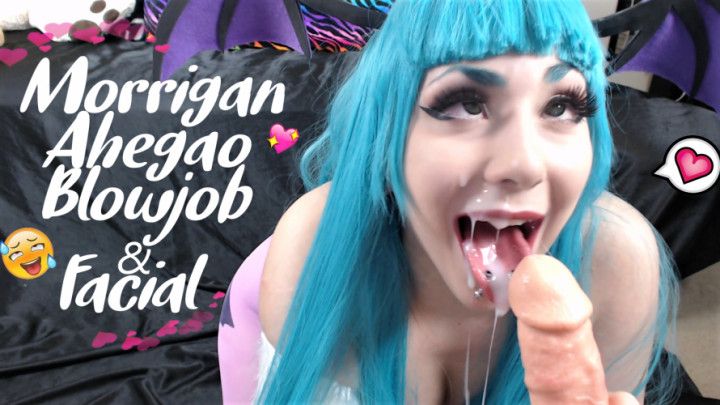 Morrigan Ahegao Blowjob &amp; Facial