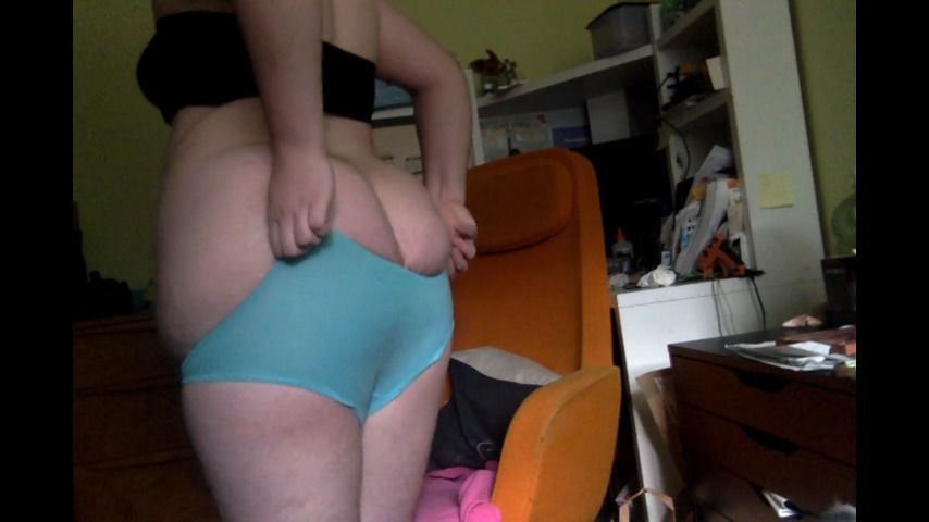 Trying on old underwear