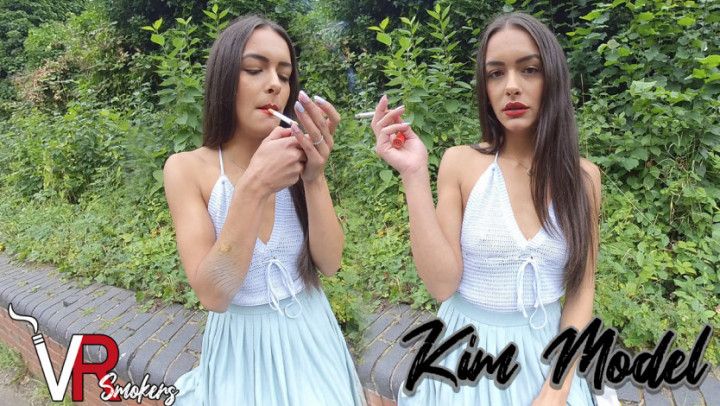 Kim - Smoking in a Knitted Top
