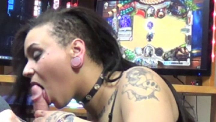 Getting my cock serviced while gaming