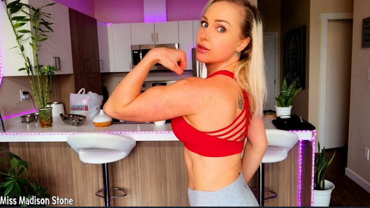 Gym Girl Muscle Flex & Sneaker Sniff