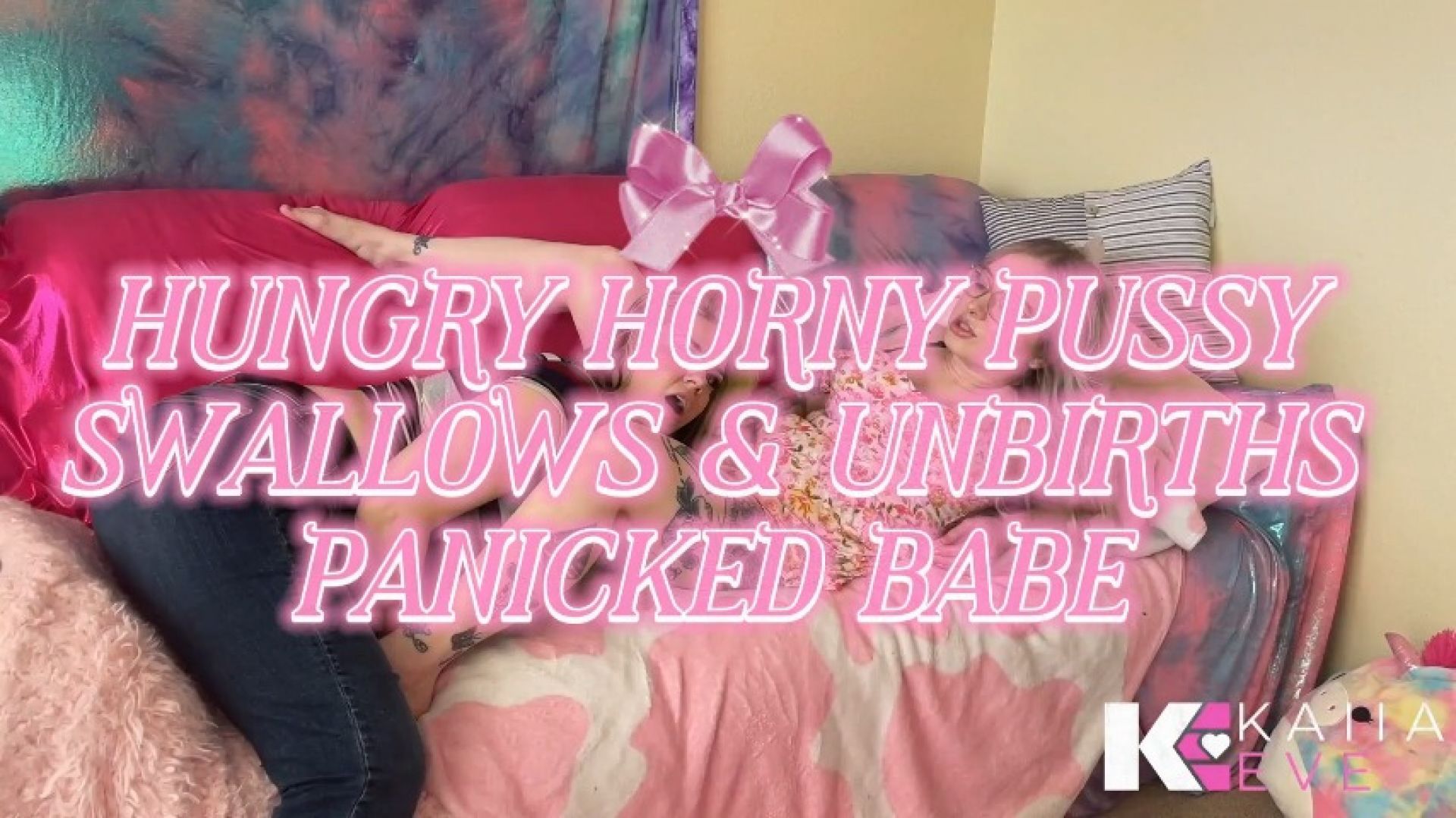 Hungry Horny Pussy Swallows &amp; Unbirths Panicked Goth Babe