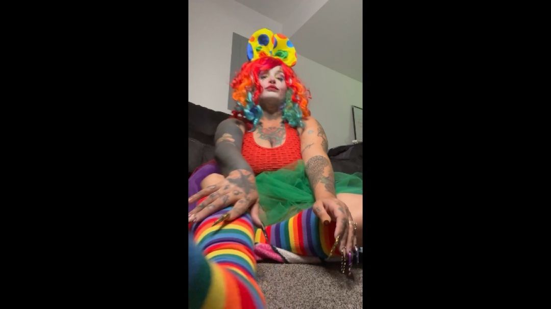 Silly Clown Girl Plays with Her Silly fun toys