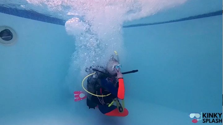 Scuba Diving Jumping Into Water For The First Time