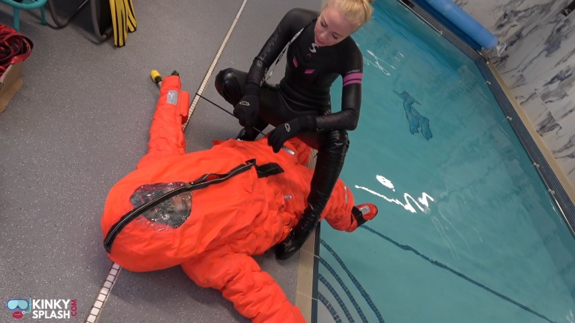 Submerged in Submission: Inflatable Suit Orgasm Control