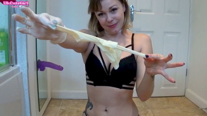 Latex Glove Handjob Fantasy Realistic Dildo Play