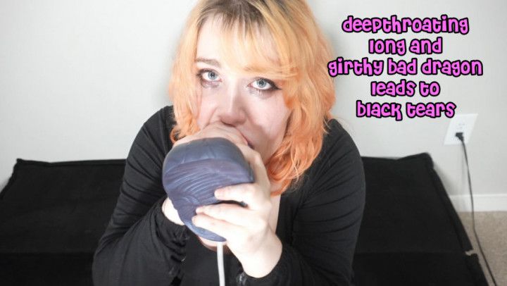 Deepthroating Long And Girthy Bad Dragon Lead To Black Tears