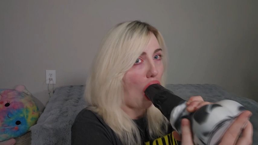 Two Deepthroat Clips Getting Large Bad Dragon Down My Throat