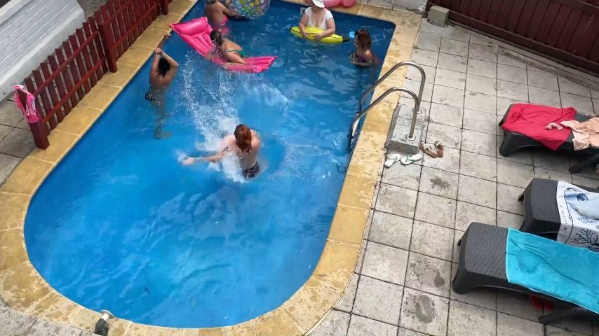 crazy ladies at the pool