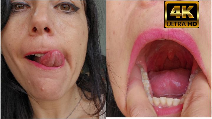 Mouth Tour 4K. Lips, teeth, tongue and Throat