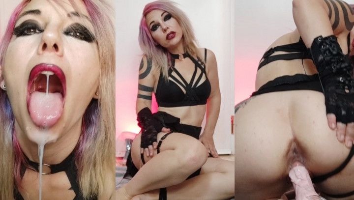 Goth girlfriend POV squirt and creampie